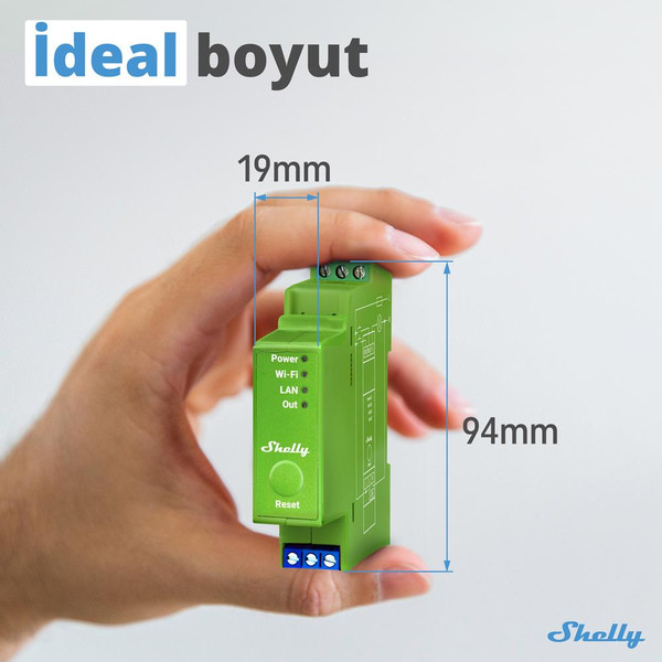 Shelly Pro Dimmer 1PM DIN Ray 1 Kanal Enerji Ölçümlü Akıllı Dimmer