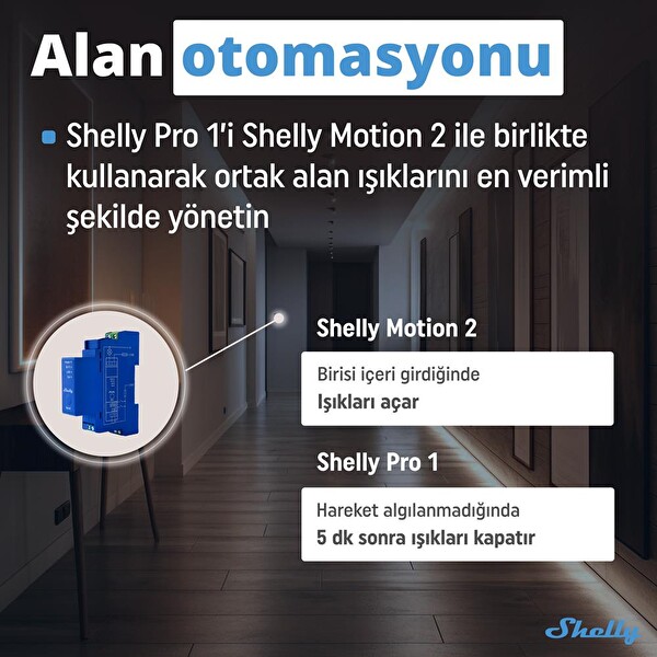 Shelly Pro 1 DIN Ray 1 Kanal Akıllı Röle