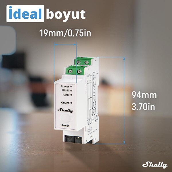 Shelly Pro 3EM 3CT 63 DIN Ray Akıllı 3 Faz Enerji Ölçer