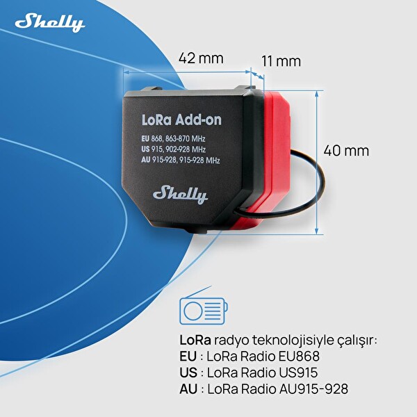 Shelly LoRa Add-On Uzun Menzilli İletişim Modülü Akıllı Sensör