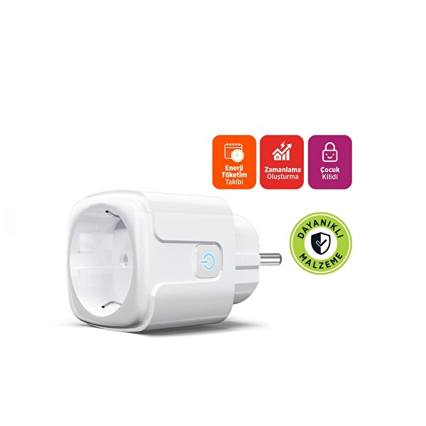 Polosmart MP24 Uygulama Kontrollü Akıllı Priz Beyaz