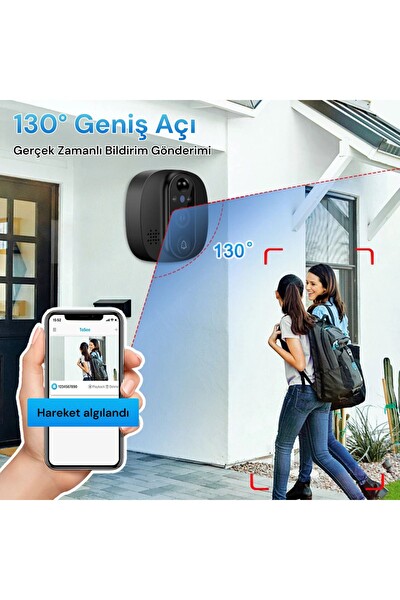Yeco PD-10 Akıllı Görüntülü Kapı Zili Kablosuz Tuya Uyumlu 1080P Güvenlik Kameralı Zil