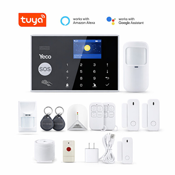 Yeco SAS-10 Premium Akıllı Alarm ve Güvenlik Seti Tuya Uyumlu WiFi ve GSM Bildirimli