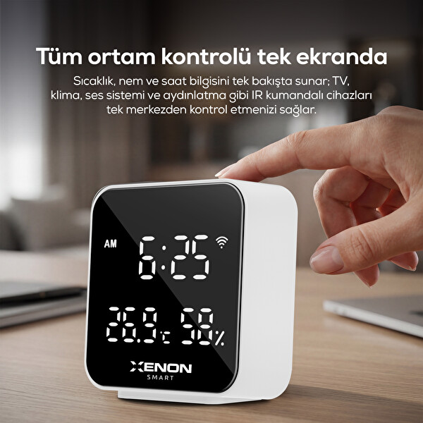 Xenon Smart Monitörlü ve Akıllı Kumandalı IR WiFi Saatli Klima TV Kontrolü Dijital Termometre X7511