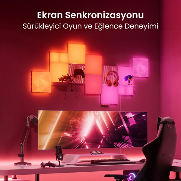 Nanoleaf Canvas Kare Blok Akıllı RGBW LED Duvar Paneli Başlangıç Paketi 10'lu