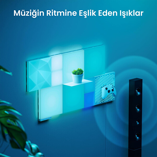 Nanoleaf Canvas Kare Blok Akıllı RGBW LED Duvar Paneli Başlangıç Paketi 10'lu