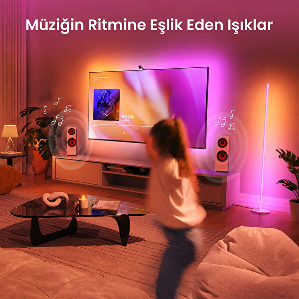 Nanoleaf Akıllı RGBW LED Dikey Yer Lambası Köşe Lambaderi Beyaz - Matter ve Apple Home Destekli