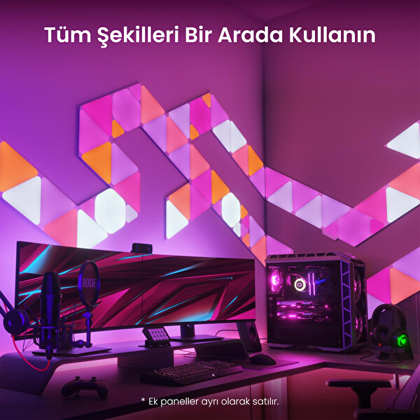 Nanoleaf Shapes Altıgen Akıllı RGBW LED Duvar Paneli Genişletme Paketi 3'lü Beyaz - Apple Home Destekli