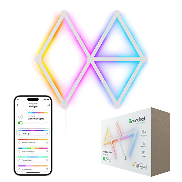 Nanoleaf Essentials Akıllı RGBW LED Işık Şeridi Başlangıç Paketi 9'lu Beyaz - Apple Home Destekli