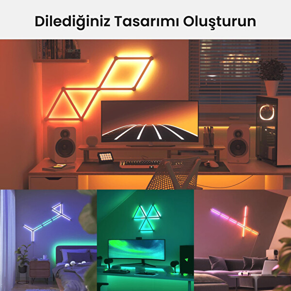 Nanoleaf Essentials Akıllı RGBW LED Işık Şeridi Başlangıç Paketi 9'lu Beyaz - Apple Home Destekli