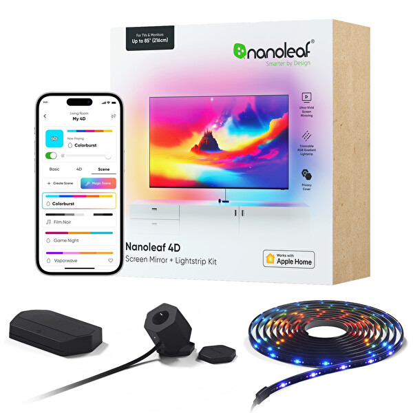 Nanoleaf 4D Ekran Senkronizasyonlu Akıllı RGB LED Şerit Aydınlatma Başlangıç Paketi 5.2 M - Maks 85