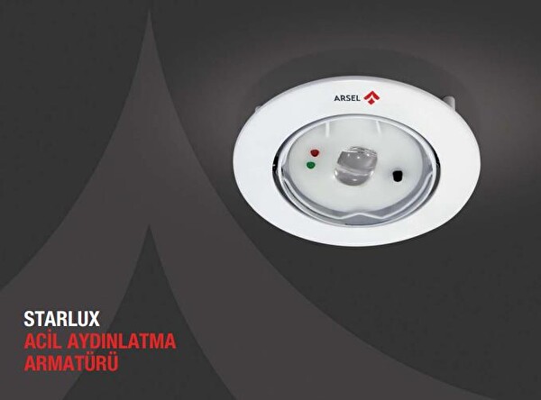 Arsel Starlux STA-101 Sıva Altı Acil Aydınlatma Armatürü - Kesintide 60 Dak. Yanan