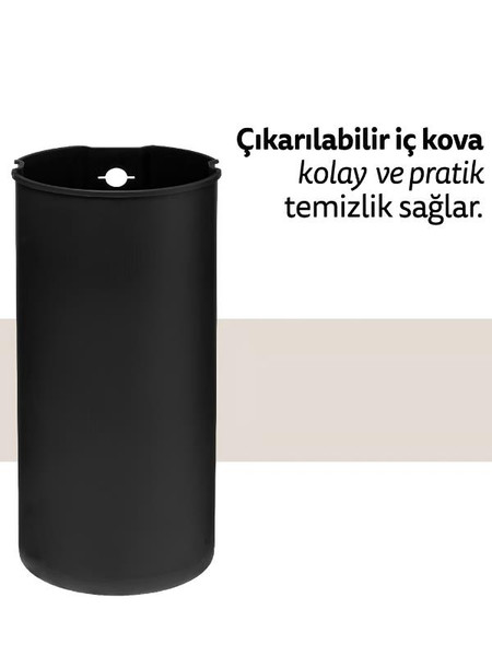 5five Delta Metal Pedallı 30 L Kil Beyaz Çöp Kovası