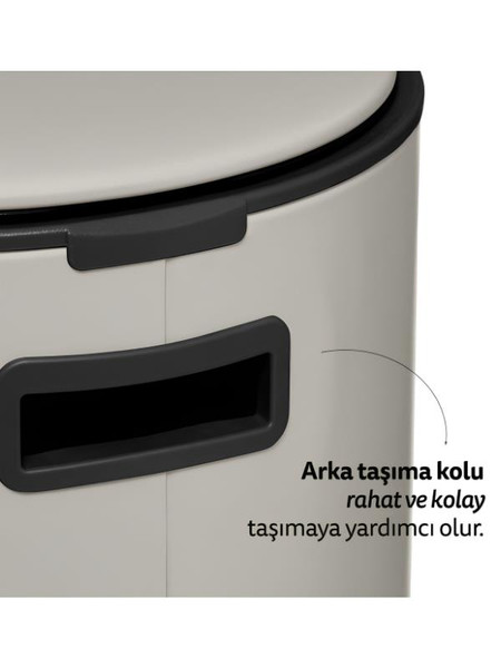 5five Delta Metal Pedallı 30 L Kil Beyaz Çöp Kovası