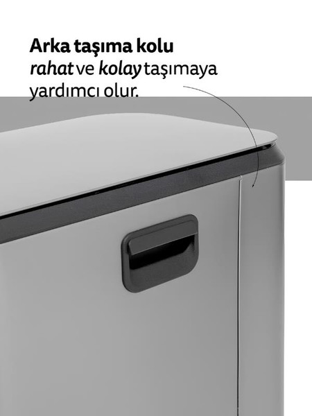 5five Titan Metal Pedallı 50 L Çelik Çöp Kovası