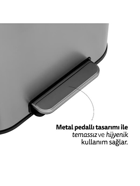 5five Titan Metal Pedallı 50 L Çelik Çöp Kovası