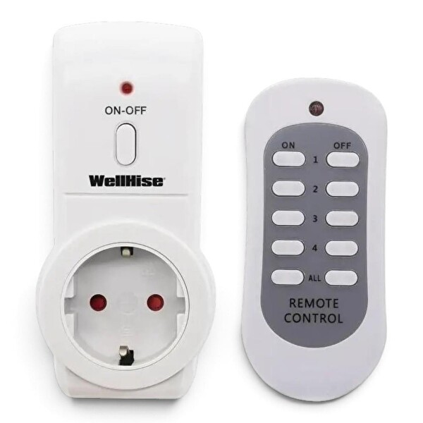 Wellhise YK02-GR-1+1 Tekli Uzaktan Kumandalı Priz 1+1 3680W