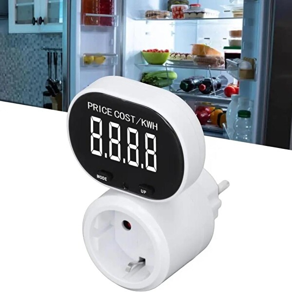 Wellhise PM005 Dönebilir VA Ekranlı Wattmetre - 16A 3680W Dijital Enerji Ölçer Priz