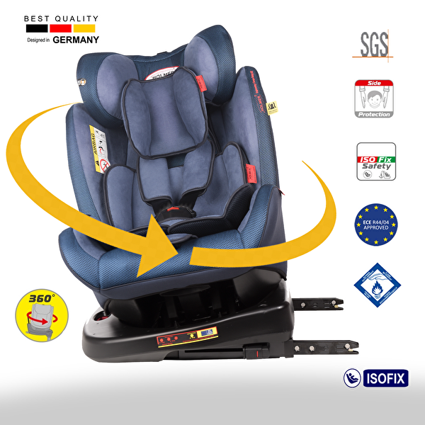 Holmer Kids Maxi Protect Aero 0-36 KG 3D 360° Dönebilir Isofix Mavi Oto Koltuğu