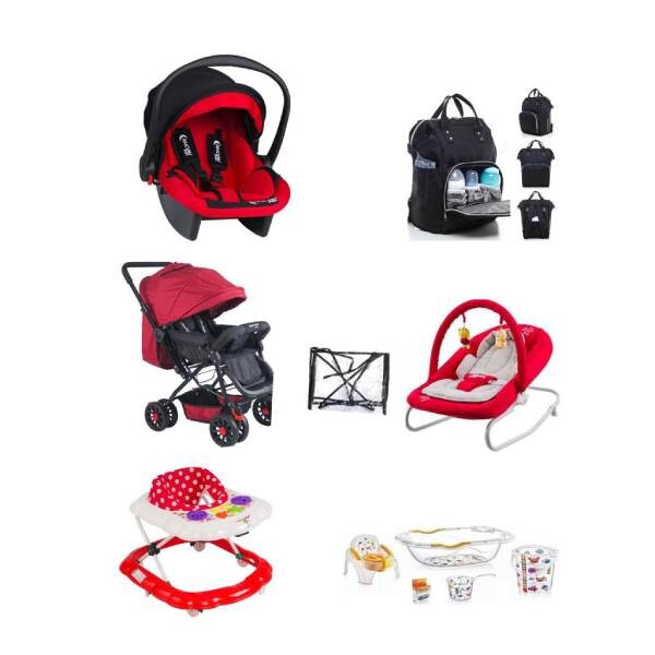 Lets Go Baby 11 Parça Çift Yön Bebek Arabası Beşik Ana Kucağı Yürüteç Puset Küvet Bebek Çeyiz Seti