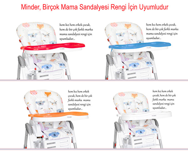 Holmer Leke Tutmaz Organik Max-T Pembe Mama Sandalyesi Minderi ve Kılıfı