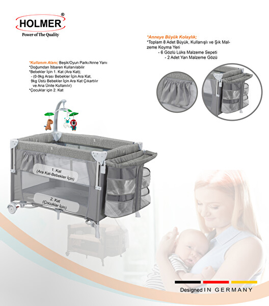 Holmer Maxi Comfort Coolstyle Anne Yanı-Deluxe Kumaş Premium Oyun Parkı-Anne Yanı 70x110 CM