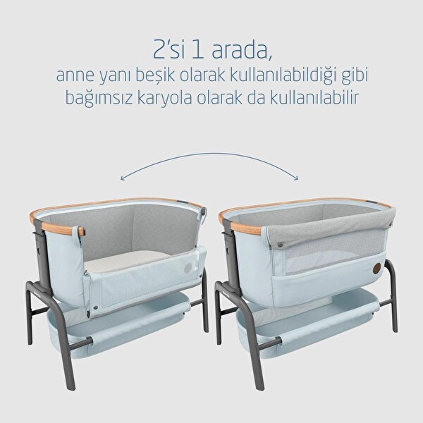 Maxi-Cosi Iora Katlanabilir Beyond Grey Eco Anne Yanı Beşik