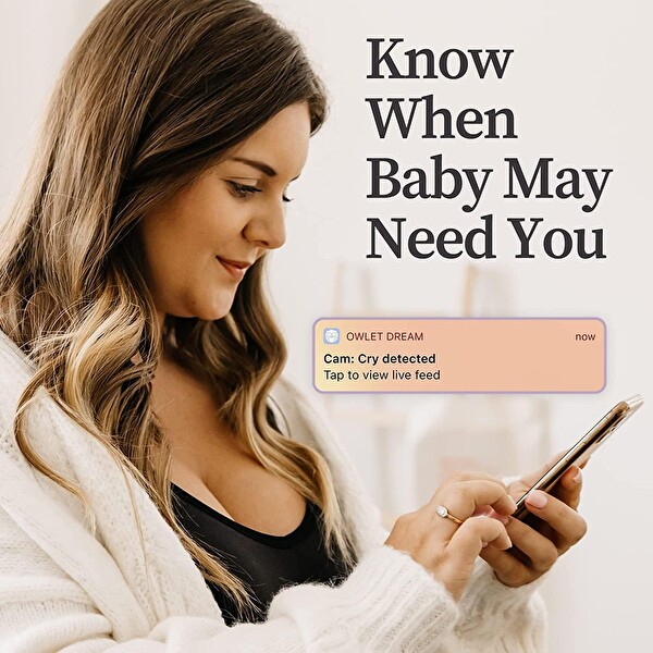 Owlet Cam 2 Kameralı ve Sesli Video Gül Kurusu Bebek Monitörü