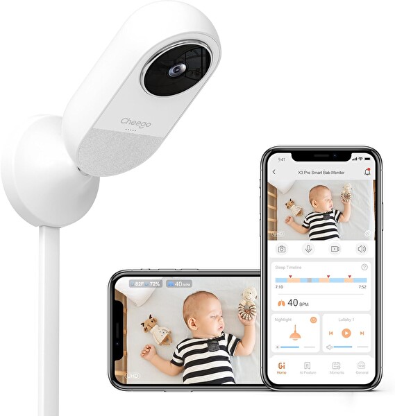 X3 Pro Temassız Solunum Özellikli Akıllı Bebek Monitörü