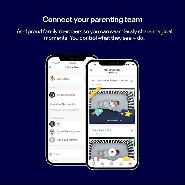 Nanit Pro Akıllı 1080P Gümüş Bebek Monitörü ve Duvar Montajı
