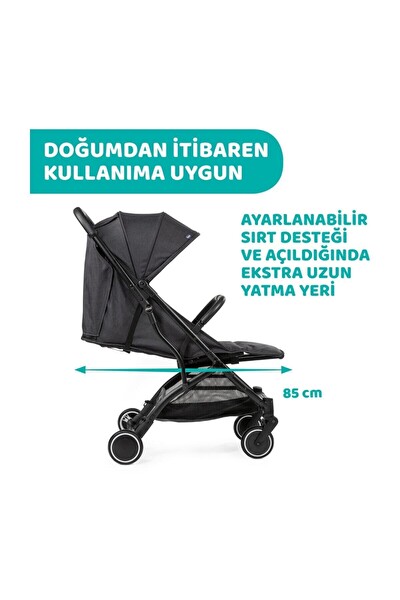 Chicco Trolley Me Stone Siyah Bebek Arabası