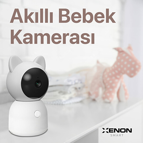 Xenon Smart Akıllı Bebek Kamerası Sıcaklık ve Nem Ölçen Ninni Çalan Çift Yönlü Ses İletişimli Bebek İzleme Monitörü X7201