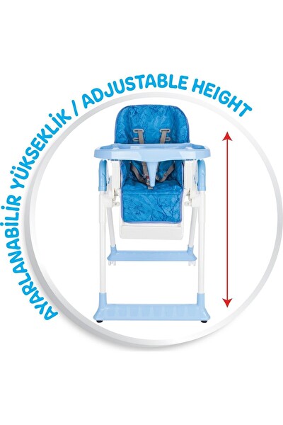 Norfolk Poly Smart Sırt Ayarlı Ve Kademeli Mama Sandalyesi Mavi