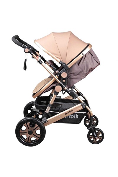 Norfolk Baby Voyage Comfort Air Luxury Çift Amortisörlü Çift Yönlü Bebek Arabası Kahve