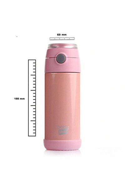 Baby Plus Çelik Termoslu Matara 350 ML Pembe