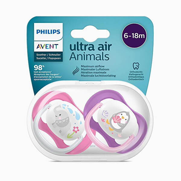 Philips Avent Ultra Air 6-18 Ay 2'li Emzik Pembe-Mor