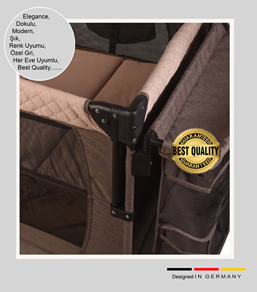 Holmer Coolstyle Premium Cibinlikli Dönenceli Anne Yanı Oyun Parkı Beşik 70x110 CM Bej