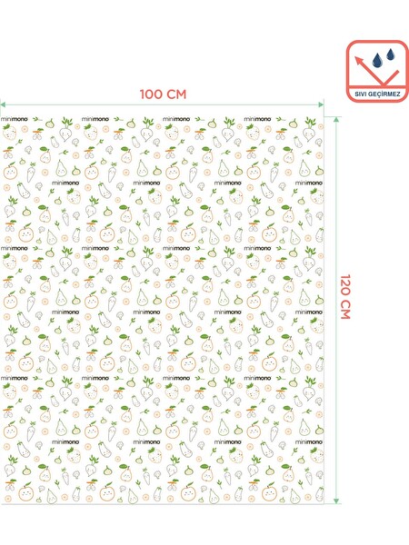 Minimono Mama Sandalyesi Altı Ve Aktivite Örtüsü 3 Rulo 30 Adet - Sevimli Meyveler