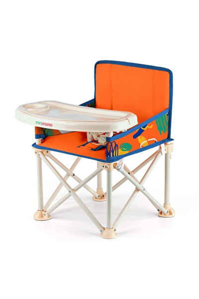 Plus Portatif Yükseltici Katlanabilir Mama Sandalyesi Turuncu