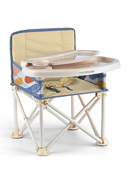 Minimono Plus Portatif Yükseltici Katlanabilir Mama Sandalyesi Bej - Flora