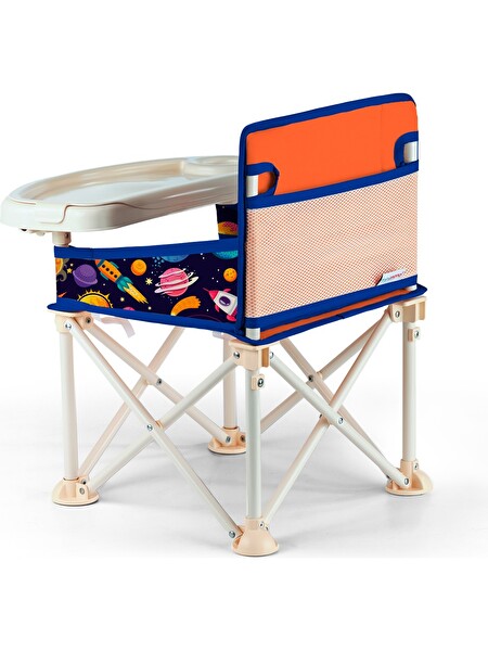 Minimono Plus Portatif Yükseltici Katlanabilir Mama Sandalyesi Turuncu - Lacivert