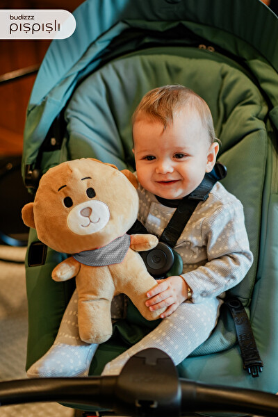 Budizzz Beyaz Gürültü Cihazı Bebek Uyku Arkadaşı Gri Fular Ayıcık