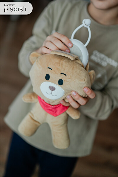 Budizzz Beyaz Gürültü Cihazı Bebek Uyku Arkadaşı Pembe Fular Ayıcık