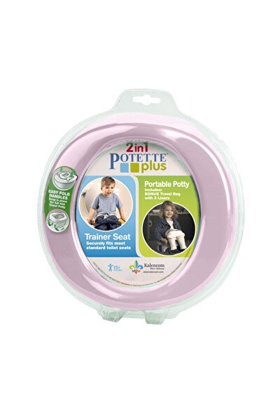 Potette Plus Portatif Katlanabilir Bebek Lazımlık ve Tuvalet Adaptörü Pembe