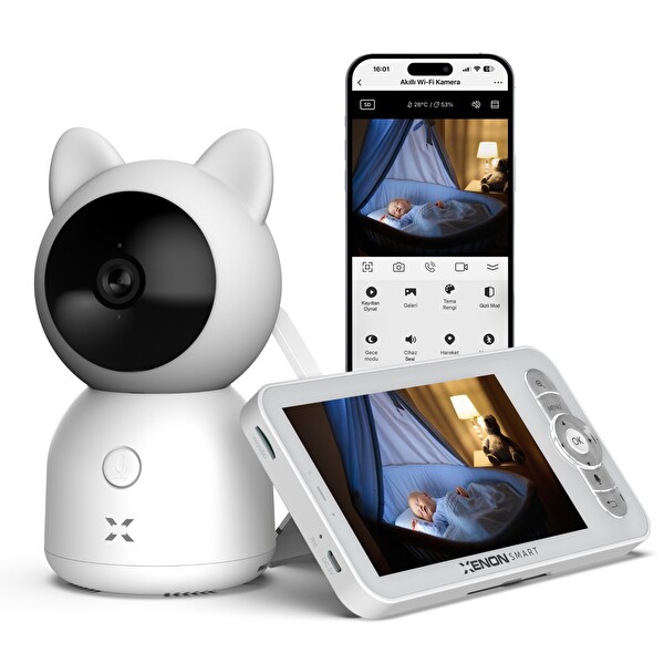 Xenon Smart Akıllı Çift Bebek Kameralı Dijital 5