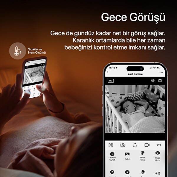 Xenon Smart Akıllı Çift Bebek Kameralı Dijital 5