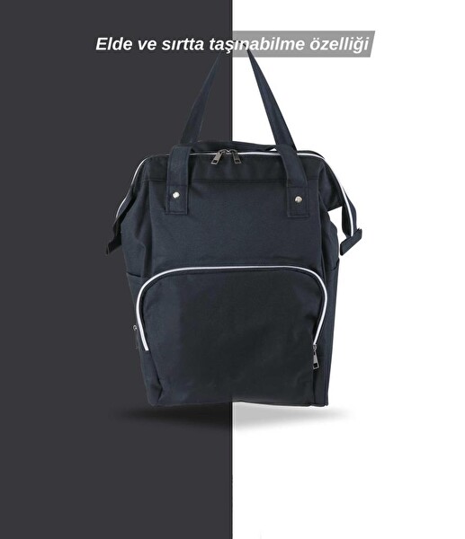 Tommybaby Biberon Termoslu Sıvı Geçirmez Anne Bebek Bakım Sırt Çantası Siyah