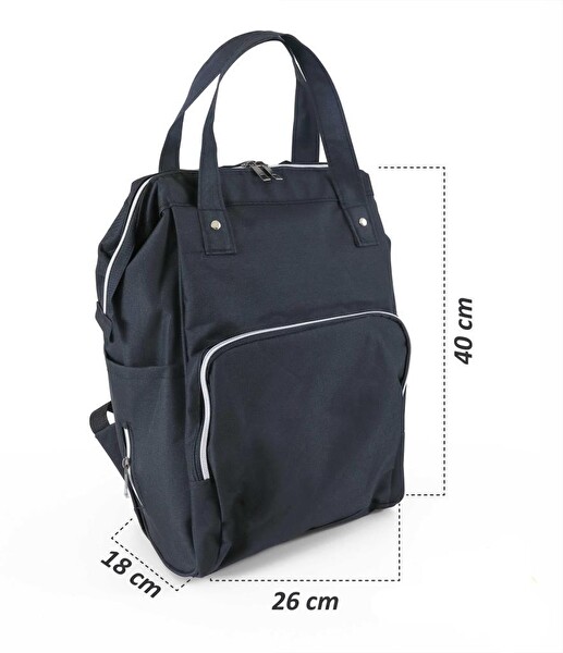 Tommybaby Biberon Termoslu Sıvı Geçirmez Anne Bebek Bakım Sırt Çantası Siyah