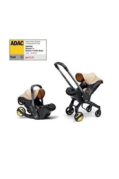 Doona Bebek Arabasına Dönüşen Tekerlekli I-Size Ana Kucağı Oto Koltuğu - Sahara Sand