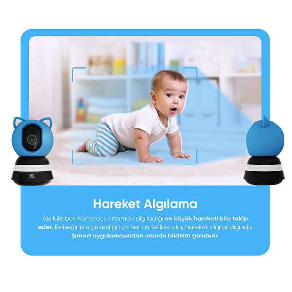 Şımart SM-BIPC Akıllı Bebek Kamerası, Ağlama ve Hareket Algılama, Çift Yönlü Sesli İletişim
